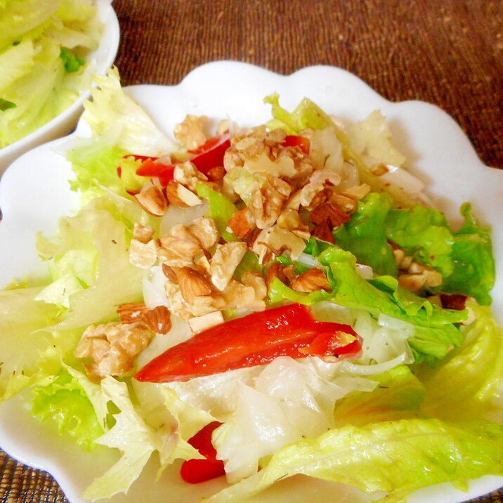 パプリカとナッツのレタスサラダ レシピ 作り方 By Mococo05 楽天レシピ パプリカとナッツのレタスサラダ レシピ 作り方 By Mococo05 楽天レシピ